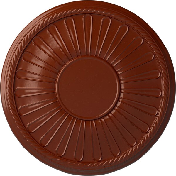 Ekena Millwork Leandros Ceiling Medallion (Fits Canopies up to 6 3/8"), Hand-Painted Firebrick, 19 7/8"OD x 1 1/4"P CM22LNFIF - main
